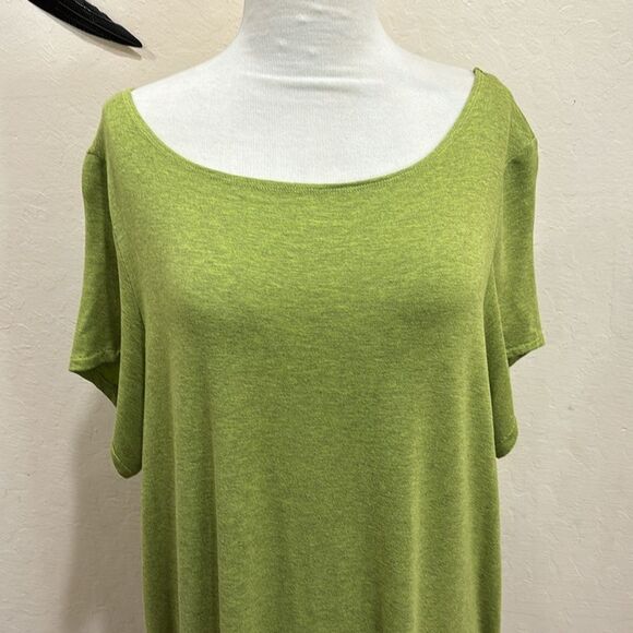 Bryn Walker French Terry Short Sleeve Lagenlook Midi / Maxi Dress ~ Green ~ L - Picture 6 of 9